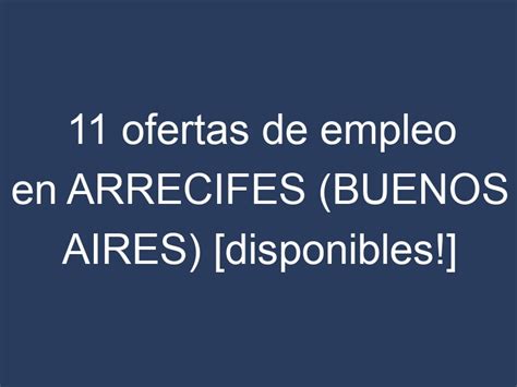 Ofertas de empleo en Arrecife